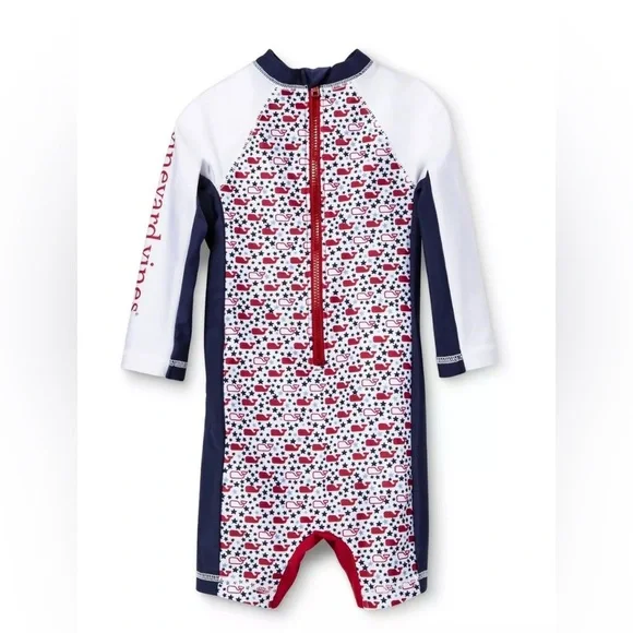 Vineyard Vines Kids Swim One Piece - White, Red, Navy - 18 months - Picture 2 of 10